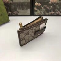 Gucci Unisex GG Ophidia Card Case Beige Ebony GG Supreme Double G (7)