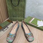 Gucci Women GG Tiger Ballet Flat Horsebit Tiger Flower Beige Ebony Supreme Canvas - Image 3
