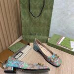 Gucci Women GG Tiger Ballet Flat Horsebit Tiger Flower Beige Ebony Supreme Canvas - Image 6