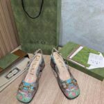 Gucci Women GG Tiger Mid-Heel Slingback Tiger Flower Beige Ebony Supreme Canvas - Image 4