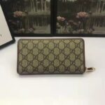 Gucci Unisex Gucci 1955 Horsebit Zip Around Wallet Beige Ebony GG Supreme Canvas - Image 5