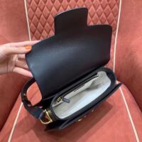 Gucci Unisex Horsebit 1955 Shoulder Bag Black Ivory GG Denim Jacquard (2)