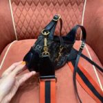 Gucci Women Jackie 1961 Mini Shoulder Bag Black Ivory GG Denim Jacquard - Image 12