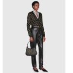 Gucci Unisex Jackie 1961 Small Shoulder Bag Black Ivory GG Denim Jacquard – Bild 6