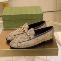 Gucci Unisex Maxi GG Jordaan Loafer Camel Ebony Maxi Canvas Canvas (7)