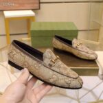 Gucci Unisex Maxi GG Jordaan Loafer Camel Ebony Maxi Canvas Canvas - Image 6