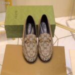 Gucci Unisex Maxi GG Jordaan Loafer Camel Ebony Maxi Canvas Canvas - Image 3