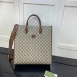 Gucci Unisex Medium Tote Interlocking G Beige Ebony Brown GG Supreme Canvas - Image 2