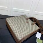 Gucci Unisex Medium Tote Interlocking G Beige Ebony Brown GG Supreme Canvas - Image 4