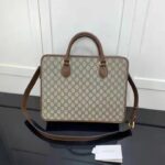 Gucci Unisex Medium Tote Interlocking G Beige Ebony GG Supreme Canvas - Imagen 3