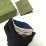 Gucci Unisex Ophidia Card Case Beige Ebony GG Supreme Canvas Double G – Image 5