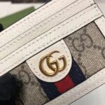 Gucci Unisex Ophidia Card Case Beige Ebony GG Supreme Canvas Double G – Image 4