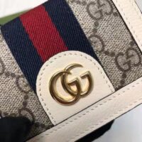 Gucci Unisex Ophidia Card Case Wallet Beige Ebony GG Supreme Canvas (4)