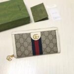 Gucci Unisex Ophidia Card Case Wallet Web Beige Ebony GG Supreme Canvas - Image 2