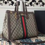 Gucci Unisex Ophidia GG Medium Tote Bag Beige Ebony GG Supreme Canvas – Image 2