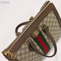 Gucci Unisex Ophidia GG Medium Tote Bag Beige Ebony GG Supreme Canvas (7)