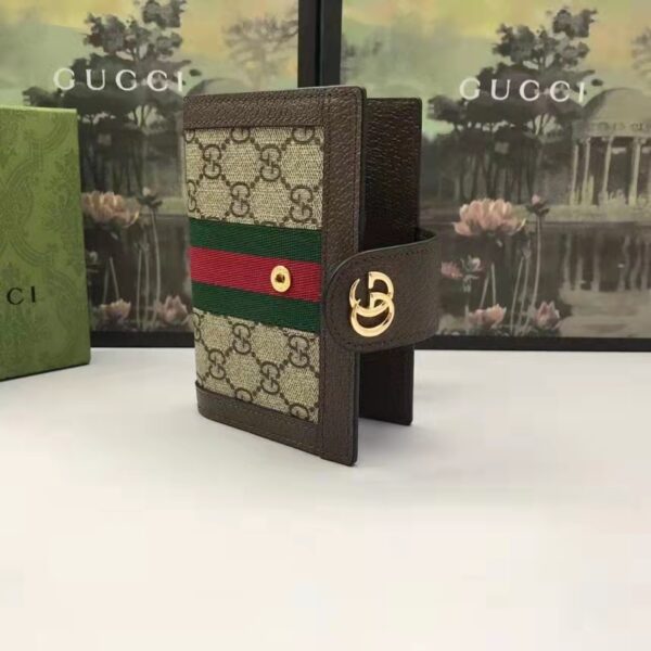 Gucci Unisex Ophidia GG Passport Case Beige Ebony GG Supreme Canvas (2)
