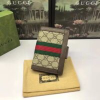 Gucci Unisex Ophidia GG Passport Case Beige Ebony GG Supreme Canvas (6)