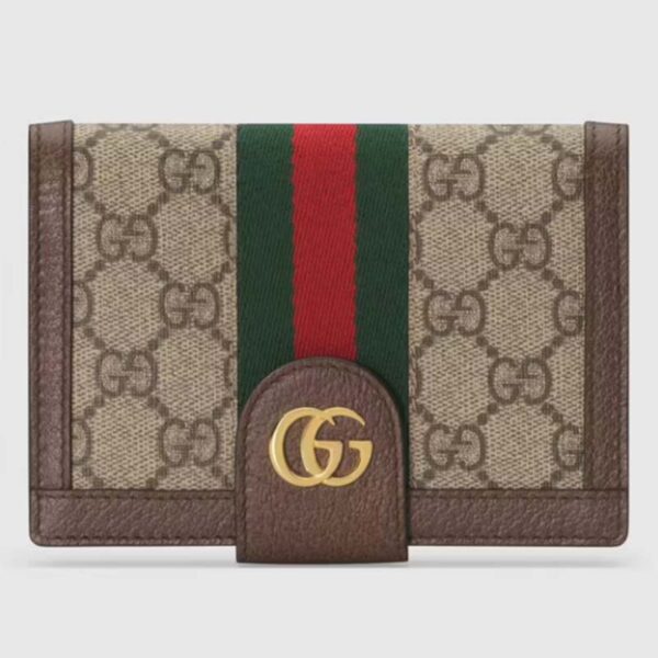Gucci Unisex Ophidia GG Passport Case Beige Ebony GG Supreme Canvas (6)