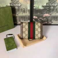 Gucci Unisex Ophidia GG Wallet Beige Ebony GG Supreme Canvas (5)