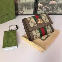 Gucci Unisex Ophidia GG Wallet Beige Ebony GG Supreme Canvas (5)