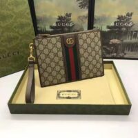 Gucci Unisex Ophidia Pouch Web Beige Ebony GG Supreme Canvas Double G (4)