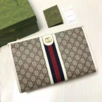 Gucci Unisex Ophidia Toiletry Case Beige Ebony GG Supreme Canvas Double G