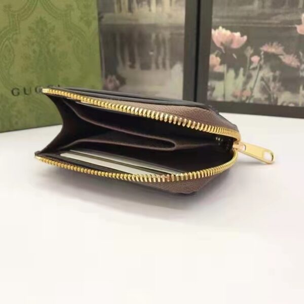 Gucci Unisex Ophidia Zip Around Wallet Beige Ebony GG Supreme Canvas (10)