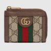 Gucci Unisex Ophidia Zip Around Wallet Beige Ebony GG Supreme Canvas