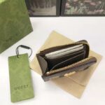 Gucci Unisex Ophidia Zip Around Wallet Beige Ebony GG Supreme Canvas - Image 9