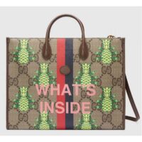 Gucci Unisex Pineapple GG Supreme Medium Tote Maxi GG Supreme Canvas