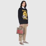 Gucci Unisex Tiger GG Small Tote Bag Beige Ebony GG Supreme Canvas - Image 13