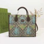 Gucci Unisex Tiger GG Small Tote Bag Blue Beige Ebony GG Supreme Canvas - Bild 2