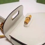 Gucci Women Bamboo 1947 Mini Top Handle Bag White Leather Bamboo Hardware – Image 8