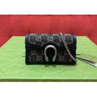 Gucci Women Dionysus Small GG Shoulder Bag Black GG Denim Jacquard Leather (13)