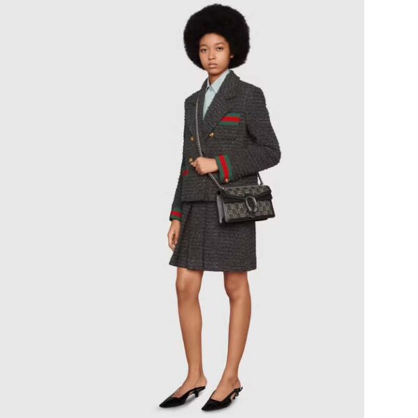 Gucci Women Dionysus Small GG Shoulder Bag Black GG Denim Jacquard Leather (6)