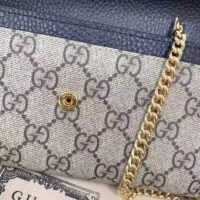 Gucci Women GG Marmont Chain Wallet Black Beige Ebony GG Supreme Canvas (1)