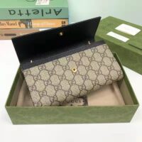 Gucci Women GG Marmont Chain Wallet Black Beige Ebony GG Supreme Canvas (1)