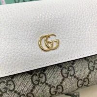Gucci Women GG Marmont Chain Wallet White Beige Ebony GG Supreme Canvas (6)