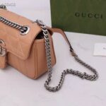 Gucci Women GG Marmont Mini Bag Beige Double G Matelassé Leather – Bild 10