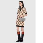 Gucci Women GG Marmont Mini Shoulder Bag Dark Grey Double G Matelassé Leather - Image 11