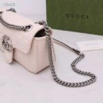 Gucci Women GG Marmont Mini Shoulder Bag White Double G Matelassé Leather - immagine 5