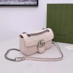 Gucci Women GG Marmont Mini Shoulder Bag White Double G Matelassé Leather - immagine 3