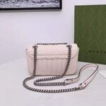 Gucci Women GG Marmont Mini Shoulder Bag White Double G Matelassé Leather - immagine 4