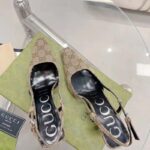 Gucci Women GG Slingback Pump Beige Ebony Original GG Canvas 8 cm Heel - Image 4