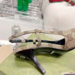 Gucci Women GG Slingback Pump Beige Ebony Original GG Canvas 8 cm Heel - Image 9