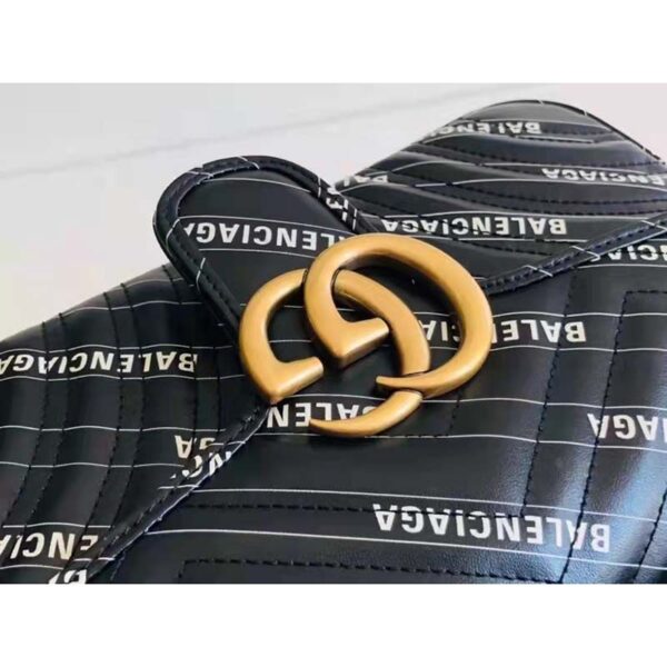 Gucci Women The Hacker Project Small Dionysus Bag Black Balenciaga Print Black Leather (11)