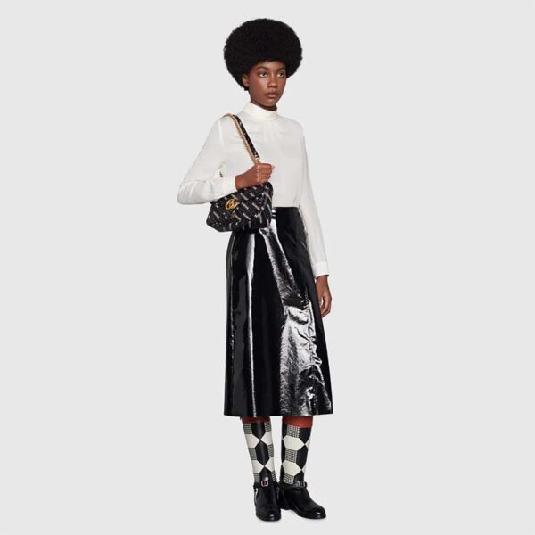 Gucci Women The Hacker Project Small Dionysus Bag Black Balenciaga Print Black Leather (13)