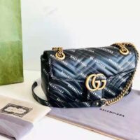 Gucci Women The Hacker Project Small Dionysus Bag Black Balenciaga Print Black Leather (2)