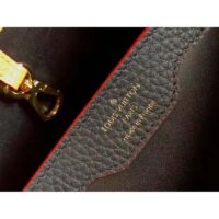 Louis Vuitton LV Unisex Capucines MM Handbag Black Gold Arizona Taurillon Cowhide (4)